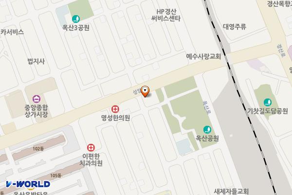 옥산근린공원 위치 지도 — 경상북도 경산시 옥산동 866번지 4호