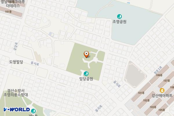 임당근린공원 위치 지도 — 경상북도 경산시 임당동 648번지