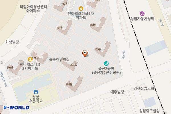 중산제2근린공원 위치 지도 — 경상북도 경산시 중산동 653