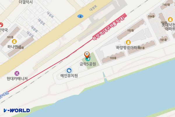 금락5어린이공원 위치 지도 — 경상북도 경산시 하양읍 대학로295길 52