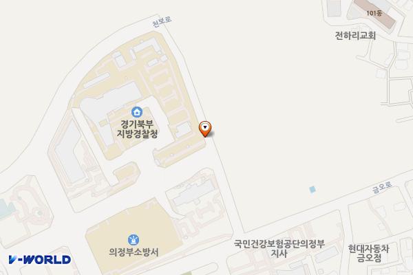 금오로(경기지방북부경찰청 옆) 위치 지도 — 경기도 의정부시 금오동 484-3