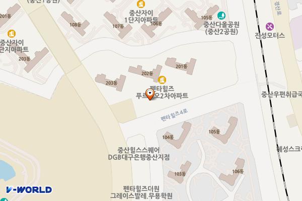 경산시립중산도서관 화장실 위치 지도 — 경상북도 경산시 펜타힐즈4로 5, 경산시립중산도서관 (중산동)