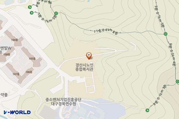 경산시장애인종합복지관 위치 지도 — 경상북도 경산시 경청로222길 79, 경산시 장애인복지회관,노인복지회관 (백천동)
