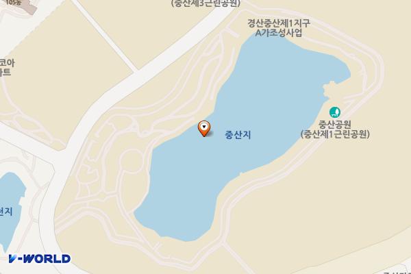 중산제1근린공원B 위치 지도 — 경상북도 경산시 중산동 674