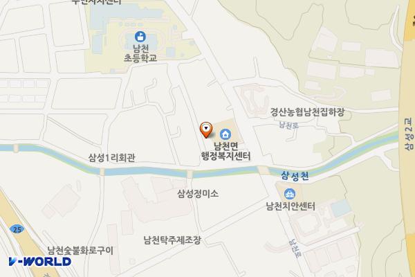 남천보건지소 위치 지도 — 경상북도 경산시 남천면 남천로 465 (삼성리 90번지 3호)