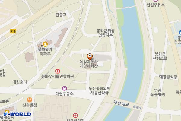 이화모텔 옆 위치 지도 — 경상북도 봉화군 봉화읍 내성천2길 75