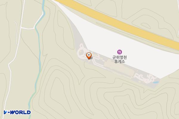 군위영천휴게소 화장실 위치 지도 — 대구광역시 군위군 산성면 치산효령로 865-43, 군위영천휴게소