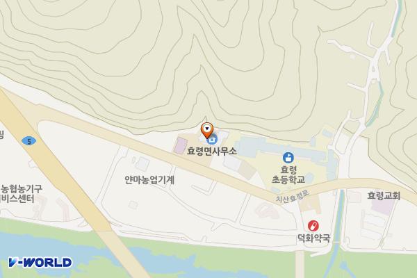 효령면사무소 화장실 위치 지도 — 대구광역시 군위군 효령면 치산효령로 2400, 효령면사무소