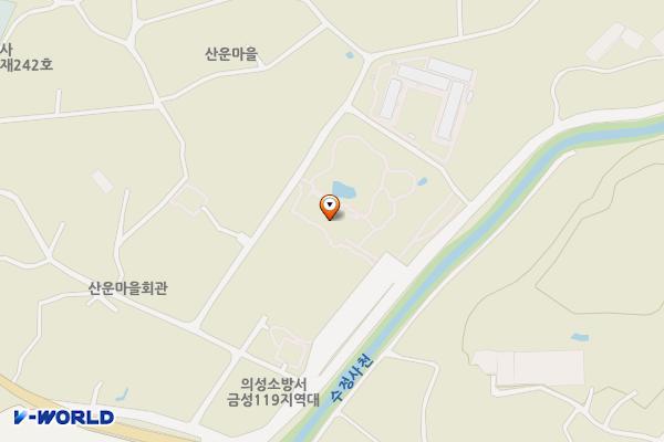 산운생태공원 공중화장실 위치 지도 — 경상북도 의성군 금성면 수정사길 19