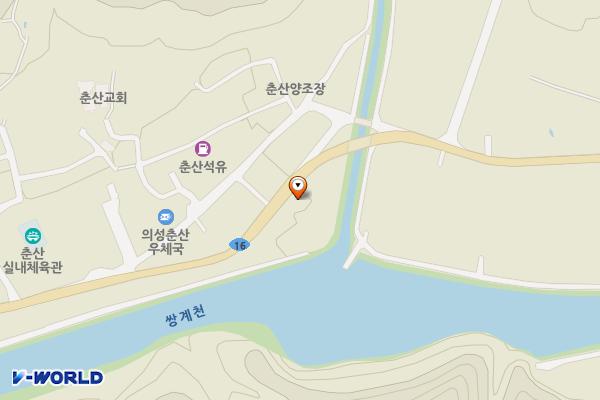 춘산버스정류소 화장실 위치 지도 — 경상북도 의성군 춘산면 금성현서로 1526