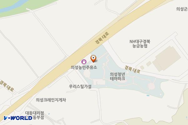 청년테마공원 화장실 위치 지도 — 경상북도 의성군 의성읍 경북대로 5690