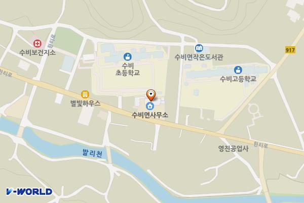수비행정복지센터 위치 지도 — 경상북도 영양군 수비면 한티로 503