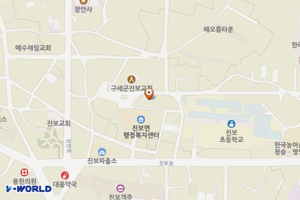 청송생활체육공원게이트볼장 위치 지도 — 경상북도 청송군 진보면 진안동5길 8