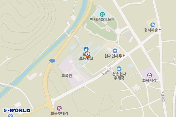 화목초등학교 위치 지도 — 경상북도 청송군 현서면 구산동로 21, 화목초등학교