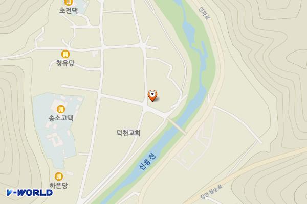 덕천 공중화장실(수세식) 위치 지도 — 경상북도 청송군 파천면 덕천길 42