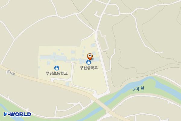 구천중학교 위치 지도 — 경상북도 청송군 부남면 부남로 523, 구천중학교