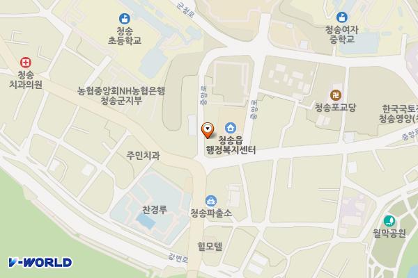 청송우체국 위치 지도 — 경상북도 청송군 청송읍 중앙로 249-8, 청송우체국