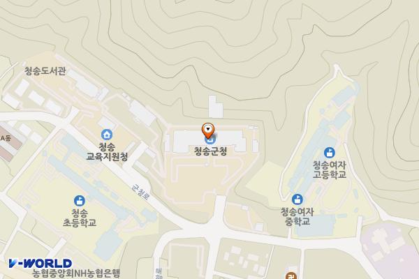 경상북도 청송군청 위치 지도 — 경상북도 청송군 청송읍 군청로 51, 청송군청