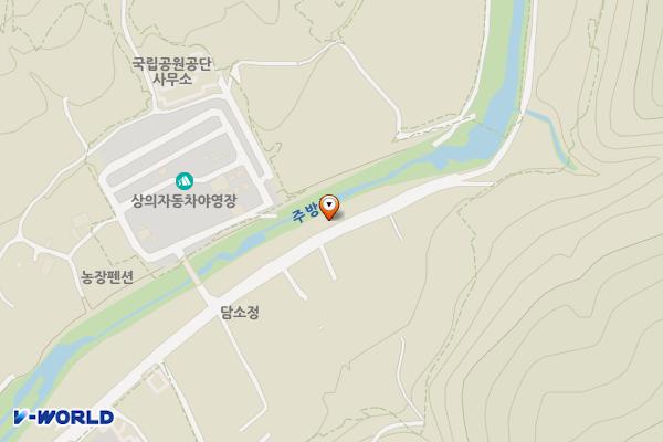 토산물식당옆(수세식) 위치 지도 — 경상북도 청송군 주왕산면 공원길 171