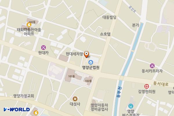 영양군 법원등기소 위치 지도 — 경상북도 영양군 영양읍 동서대로 35