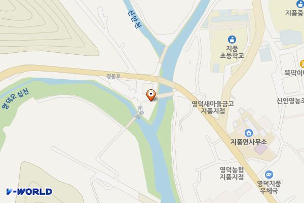 신안리 복숭아판매장 화장실 위치 지도 — 경상북도 영덕군 지품면 신안리 131-3
