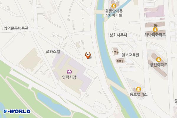 남석리 오일시장(소방서 뒤) 위치 지도 — 경상북도 영덕군 영덕읍 남석길 24
