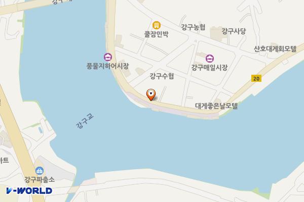 풍물거리 60번상가 옆 위치 지도 — 경상북도 영덕군 강구면 강구리 575