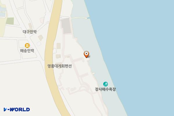 장사해수욕장(본부옆) 위치 지도 — 경상북도 영덕군 남정면 동해대로 3592