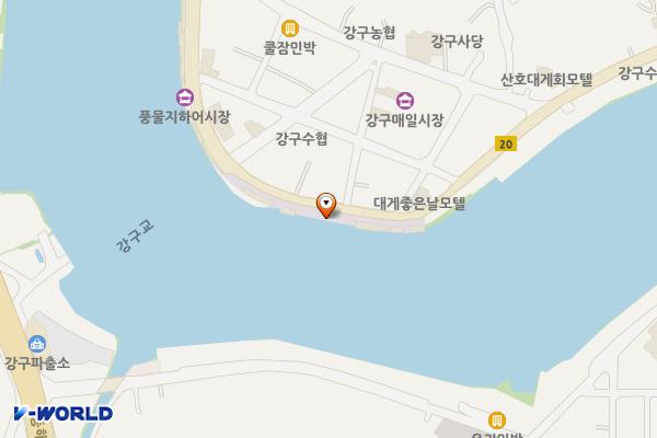 풍물거리 17번 앞 위치 지도 — 경상북도 영덕군 강구면 강구대게길 22