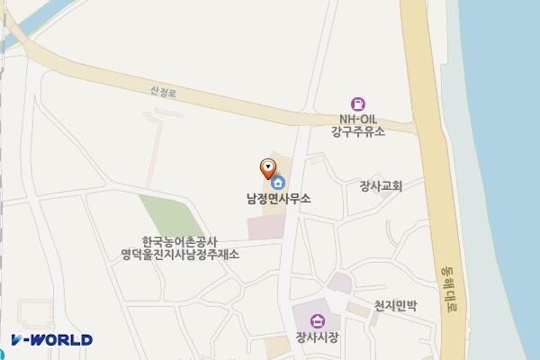 남정면사무소 화장실 위치 지도 — 경상북도 영덕군 남정면 진불길 43