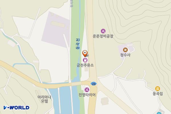 금천주유소 위치 지도 — 경상북도 청도군 금천면 동곡리401