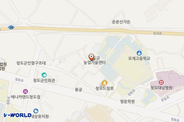 농업기술센터 위치 지도 — 경상북도 청도군 화양읍 범곡리147