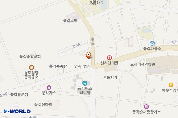 풍각우체국 위치 지도 — 경상북도 청도군 풍각면 봉기리744-3