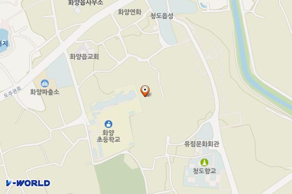 청도읍성 바깥쪽 위치 지도 — 경상북도 청도군 화양읍 동상리157