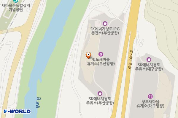 청도새마을휴게소(하) 위치 지도 — 경상북도 청도군 청도읍 하지길 59-49