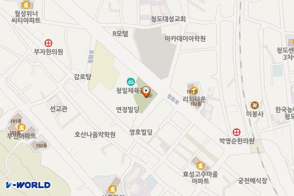바르게살기공원 위치 지도 — 경상북도 청도군 청도읍 고수리 494-4
