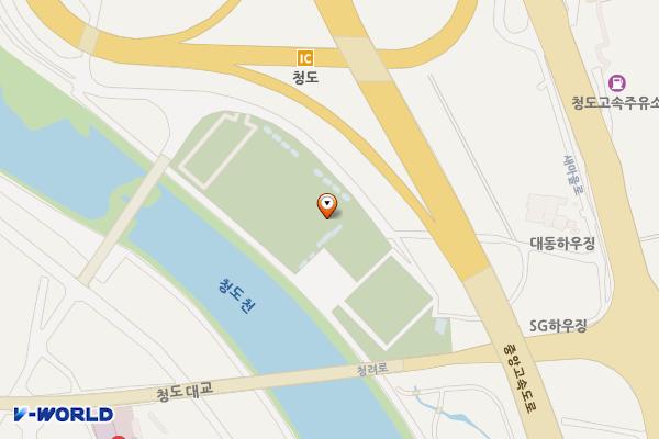 청도천체육시설 위치 지도 — 경상북도 청도군 청도읍 송읍리650