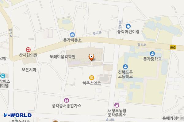 풍각시장(화양철물인근) 위치 지도 — 경상북도 청도군 풍각면 송서리562-1