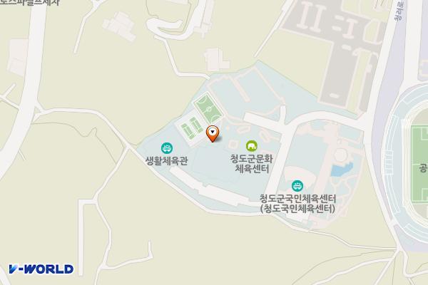 국민체육센터(야외공연장) 위치 지도 — 경상북도 청도군 화양읍 동천리457