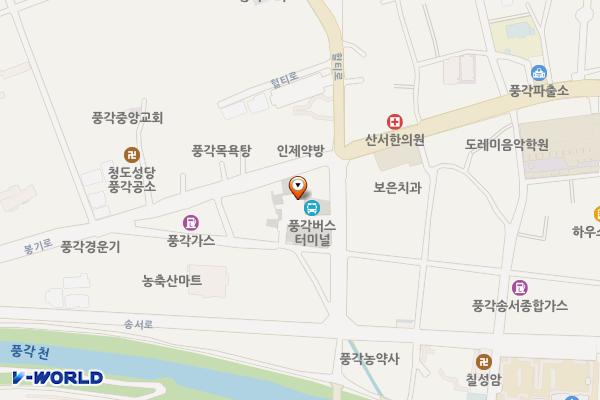 풍각터미널 위치 지도 — 경상북도 청도군 풍각면 송서리558