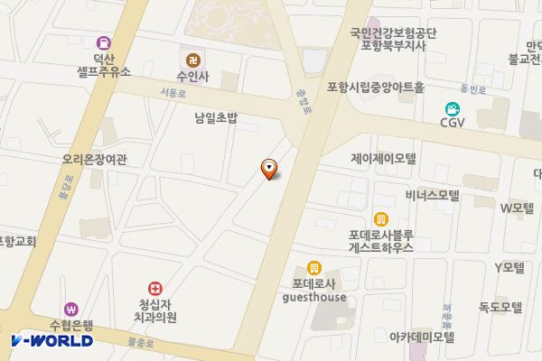 상원유료주차장 위치 지도 — 경상북도 포항시 북구 중앙상가길 62