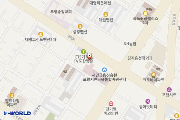 유료주차장 위치 지도 — 경상북도 포항시 북구 죽도동 614-4