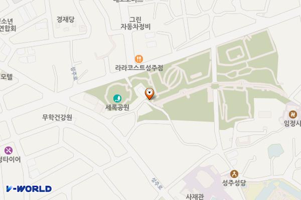 성주역사테마공원 분수광장 화장실 위치 지도 — 경상북도 성주군 성주읍 성주로 3167-11