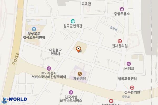 왜관읍사무소 청사 화장실 위치 지도 — 경상북도 칠곡군 왜관읍 2번도로길 16, 행정문화복합플랫폼