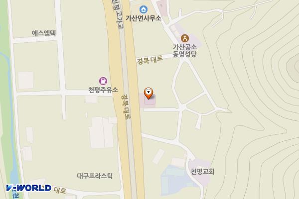 보건지소(가산) 위치 지도 — 경상북도 칠곡군 가산면 경북대로 1552
