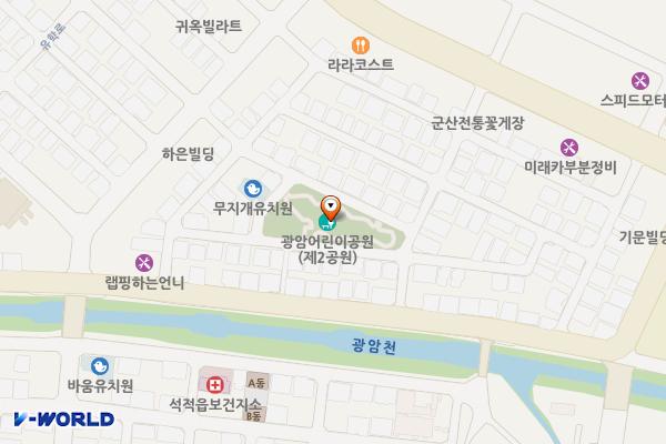 석적2 중리 제2공원(광암공원) 위치 지도 — 경상북도 칠곡군 석적읍 동중리5길 13