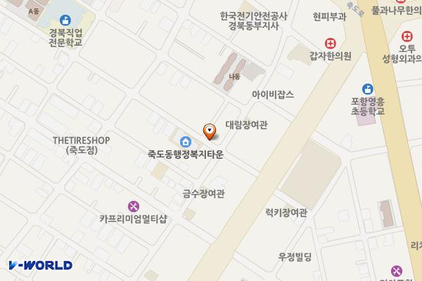 죽도주차장 위치 지도 — 경상북도 포항시 북구 죽도로 40번길 26
