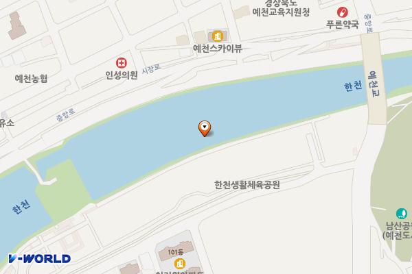 한천공중화장실(장애인) 위치 지도 — 경상북도 예천군 예천읍 남본리 310-1