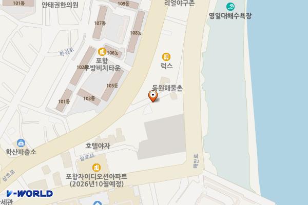 북부해수욕장 공영주차장 위치 지도 — 경상북도 포항시 북구 해안로 57-5