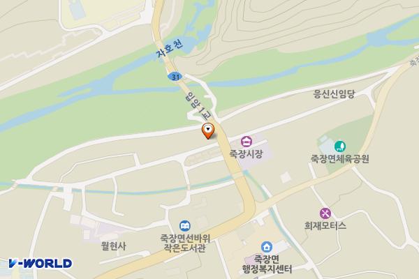 죽장 입암뚝 옆 주차장 위치 지도 — 경상북도 포항시 북구 죽장면 새마을로3575번길 43